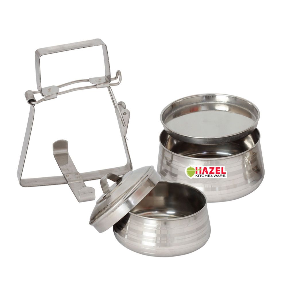 HAZEL Steel Tiffin Pyramid - 2 containers set - (NAE260)