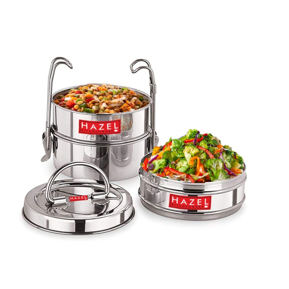 HAZEL Tiffin Box for Office With 3 Containers | Stainless Steel Lunch Box