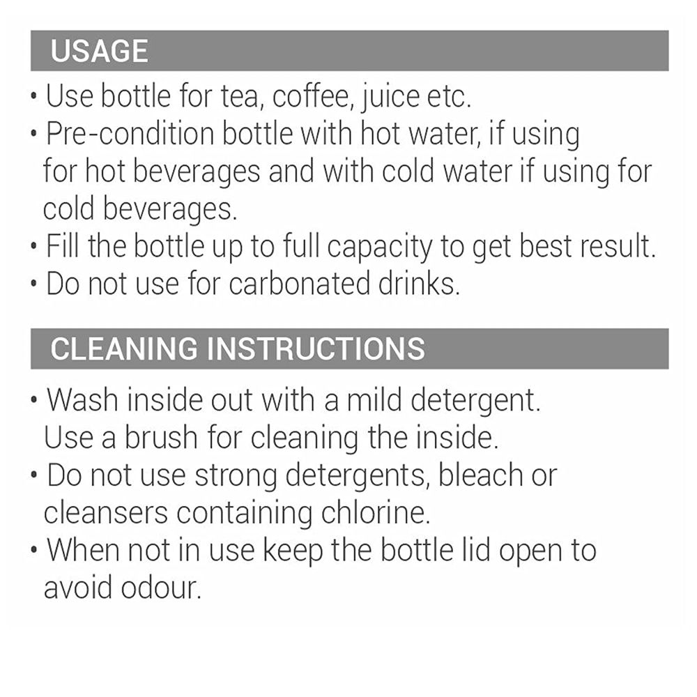 Milton Aura 500 Thermosteel Bottle, 520 ML, Black | 24 Hours Hot and Cold | Easy to Carry | Rust Proof | Leak Proof | Tea | Coffee | Office| Gym | Home | Kitchen | Hiking | Trekking | Travel Bottle