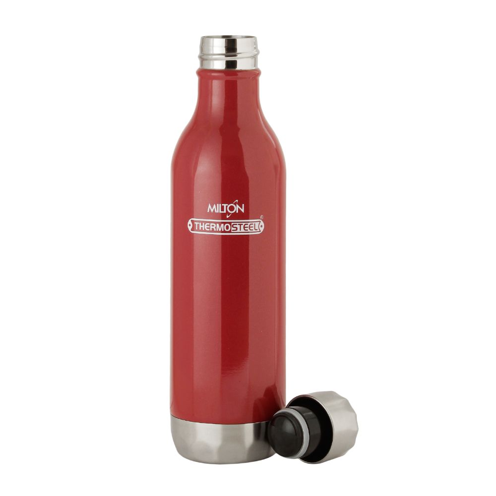 Milton BLISS 600 Thermosteel Vaccum Insulated Hot & Cold Water Bottle, 540 ml, Red