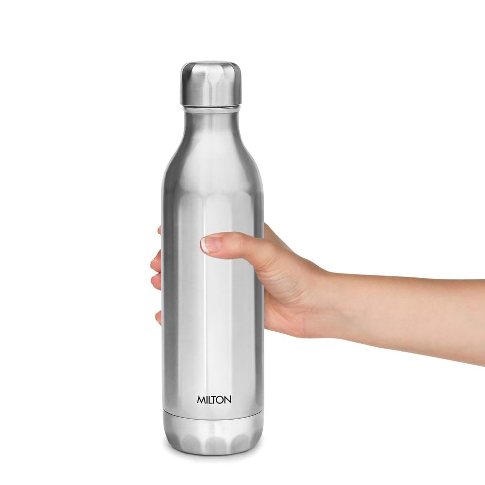 Milton BLISS 900 Thermosteel Vaccum Insulated Hot & Cold Water Bottle, 820 ml, Silver