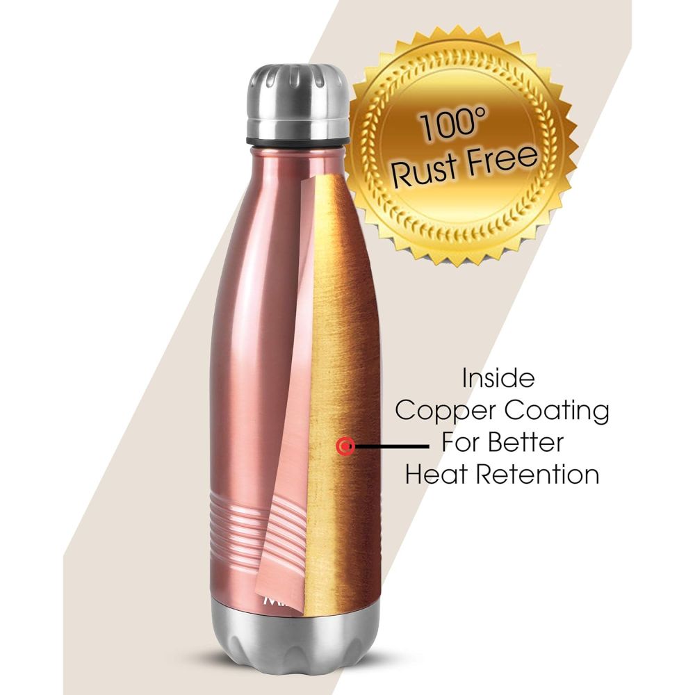 Milton Duo Deluxe-750 Thermosteel Bottle Hot & Cold Vacuum Insulated Water Tea Coffee Flask, 700 ML, Copper