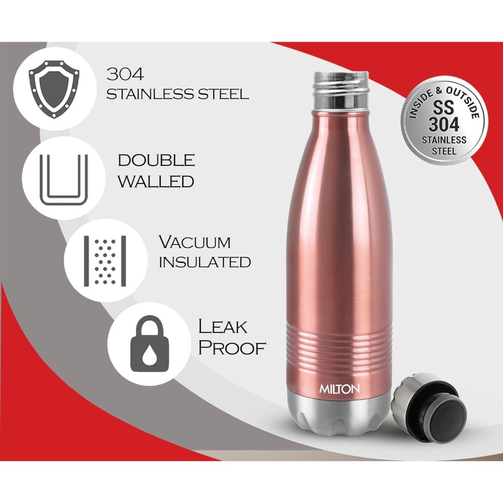 Milton Duo Deluxe-750 Thermosteel Bottle Hot & Cold Vacuum Insulated Water Tea Coffee Flask, 700 ML, Copper
