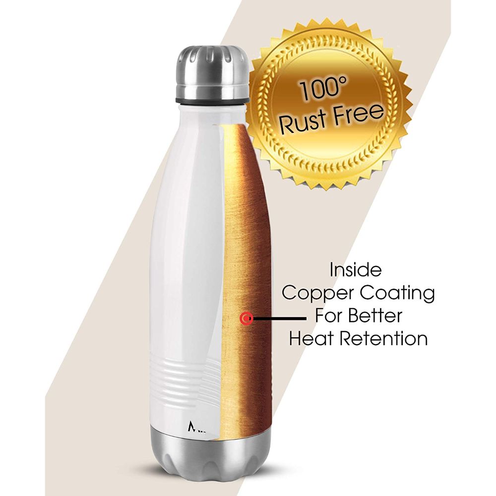 Milton Duo Deluxe-750 Thermosteel Bottle Hot & Cold Vacuum Insulated Water Tea Coffee Flask, 700 ML, White