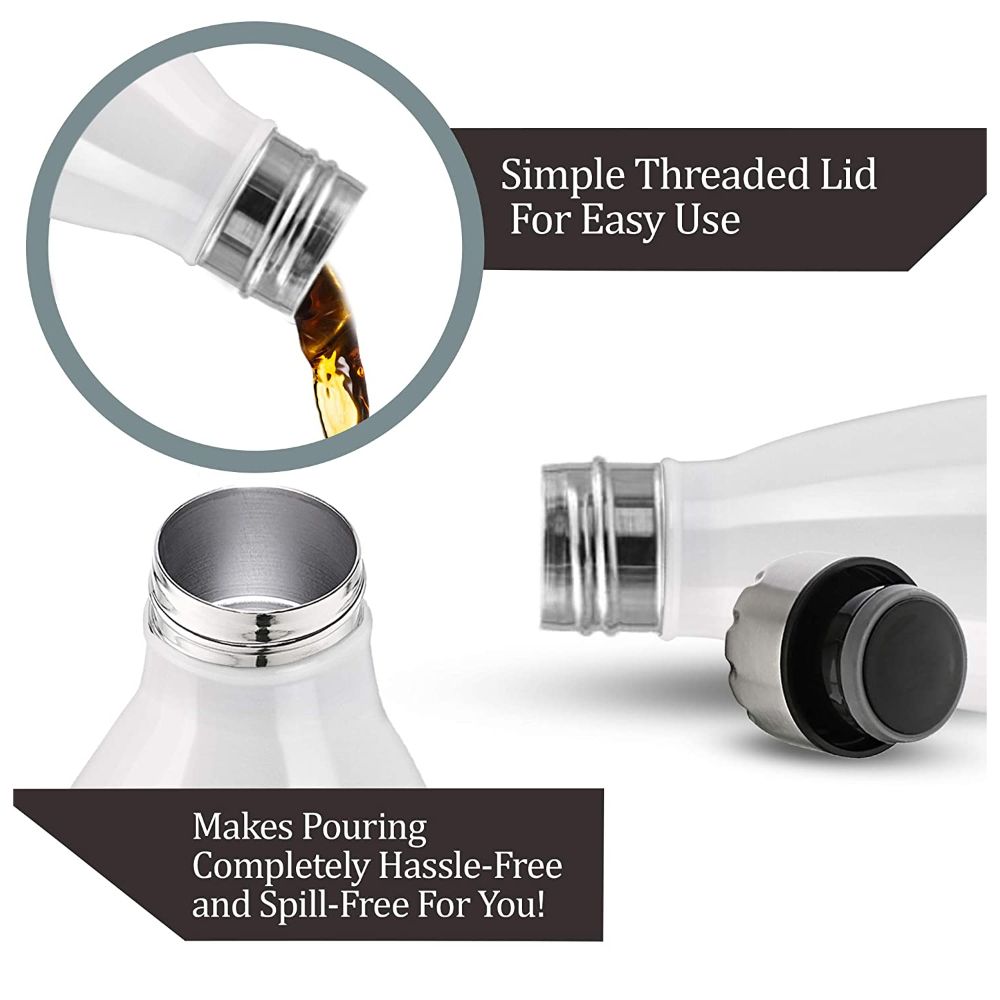 Milton Duo Deluxe-750 Thermosteel Bottle Hot & Cold Vacuum Insulated Water Tea Coffee Flask, 700 ML, White