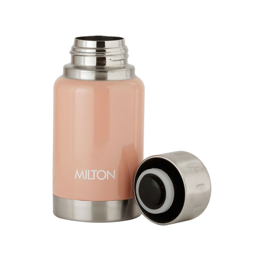 Milton Elfin 160 Thermosteel Hot & Cold Water Bottle, Peach, 160 ml