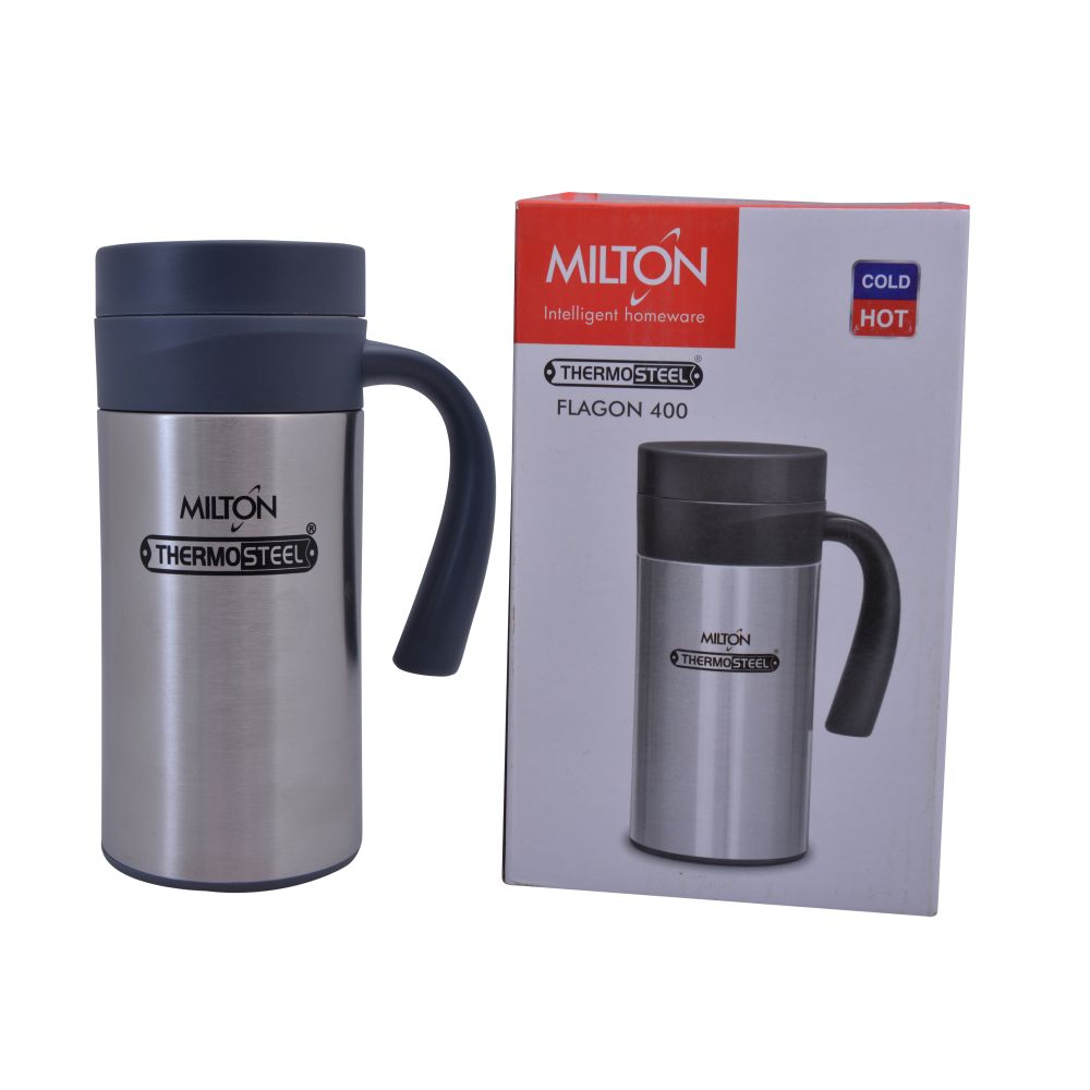 Milton Flagon 400 Thermosteel Hot & Cold Tea Coffee Flask 380 ml Silver