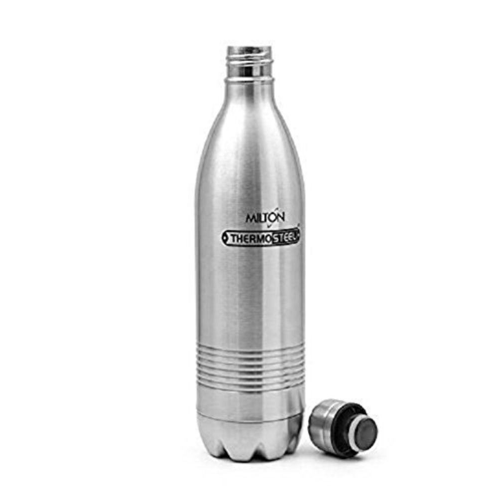 Milton Insulated Steel Bottles Thermosteel Duo 500 ml, Dlx Steel Plain