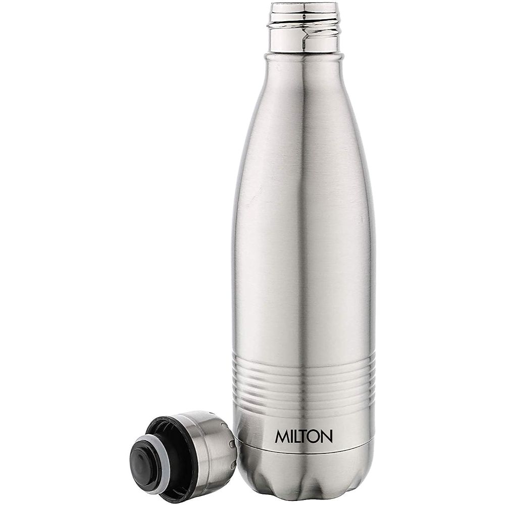 Milton Insulated Steel Bottles Thermosteel Duo 500 ml, Dlx Steel Plain