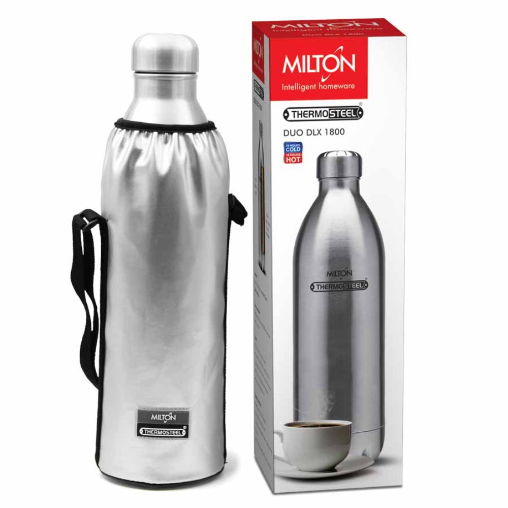 Milton Insulated Steel Bottles Thermosteel Duo 1800 ml,/ 1710 ml, Steel Plain