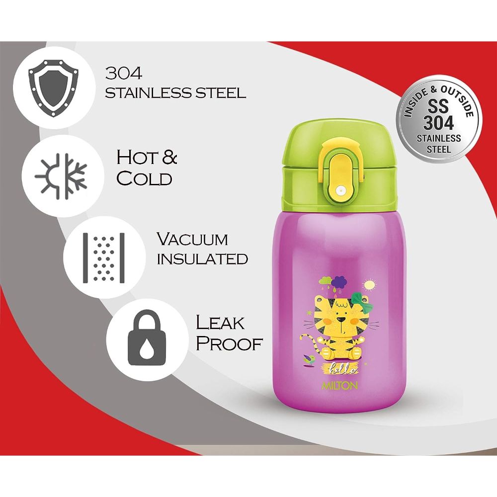 Milton Jolly 275 THERMOSTEEL WATER SIPPER BOTTLE PURPLE, 230 ml