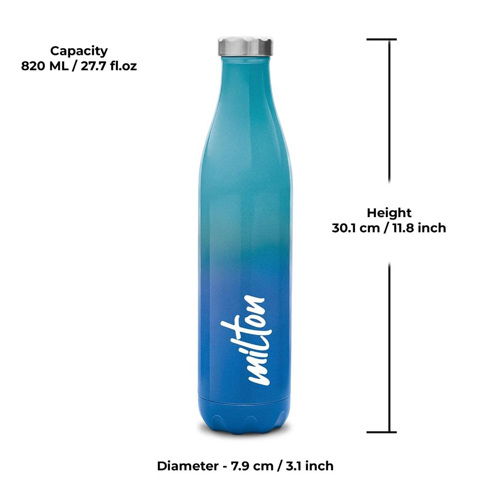Milton PRUDENT 800 Thermosteel Hot & Cold Water Bottle 820 ml, Blue