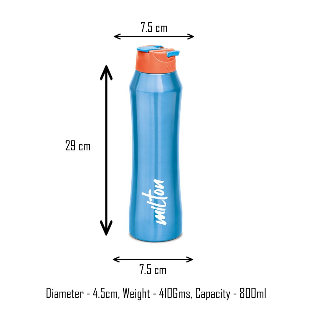 Milton Stark-900 Thermosteel Water Bottle Hot & Cold Vacuum Insulated Flask, 800 ML, Blue