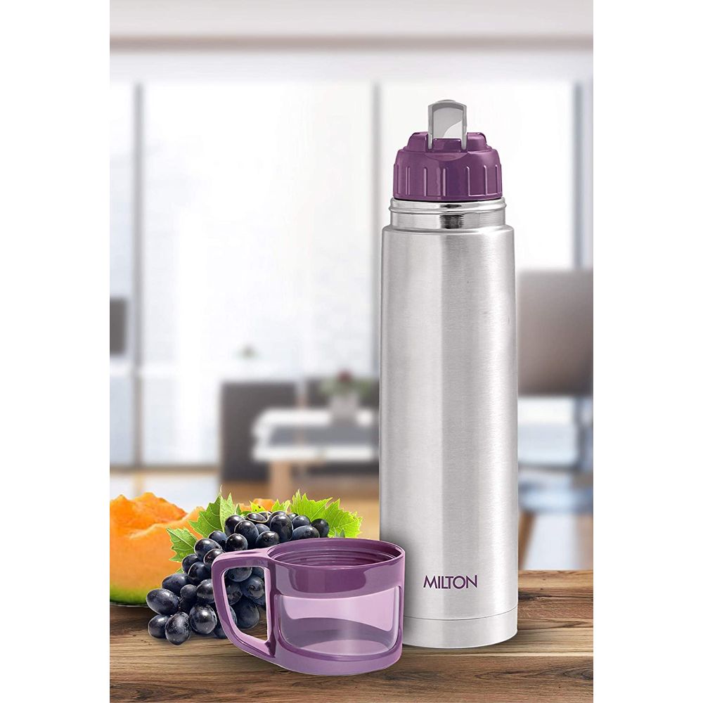 Milton Thermosteel Glassy Drinking Cup Lid, 500 ml, Purple