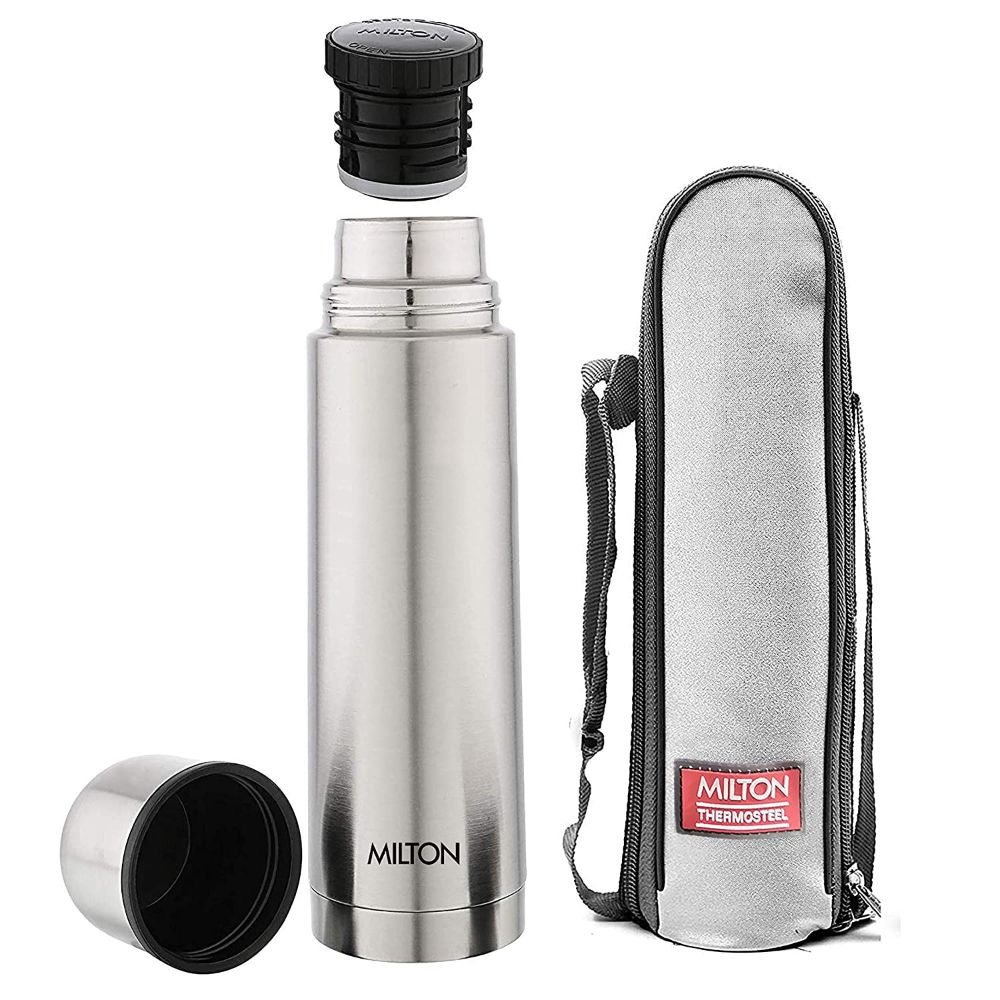 Milton Vacuum Flasks Thermosteel 1000 ml, With Plain Lid ml, Steel Plain