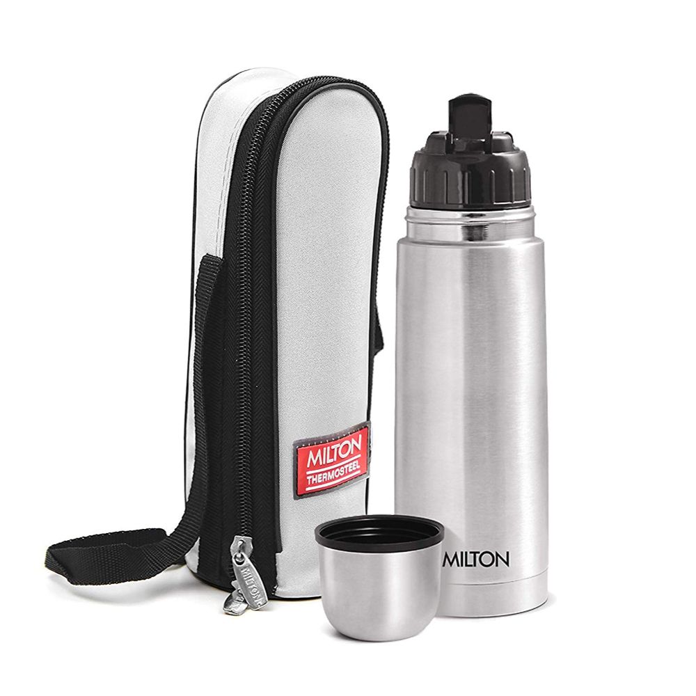 Milton Vacuum Flasks Thermosteel 350 ml, With Plain Lid ml, Steel Plain