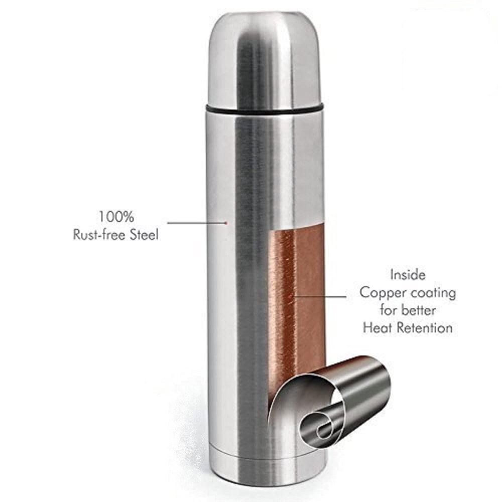 Milton Vacuum Flasks Thermosteel 750 ml, With Plain Lid ml, Steel Plain