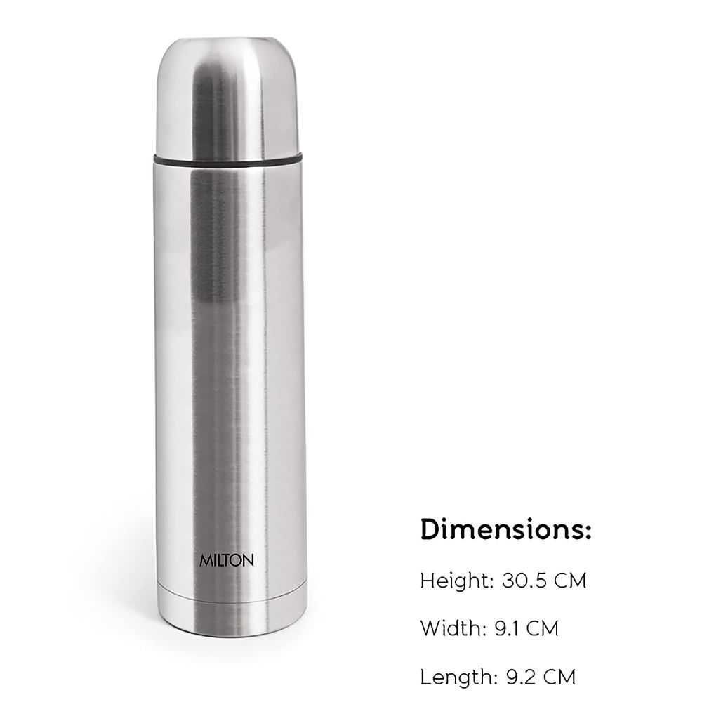 Milton Vacuum Flasks Thermosteel 750 ml, With Plain Lid ml, Steel Plain