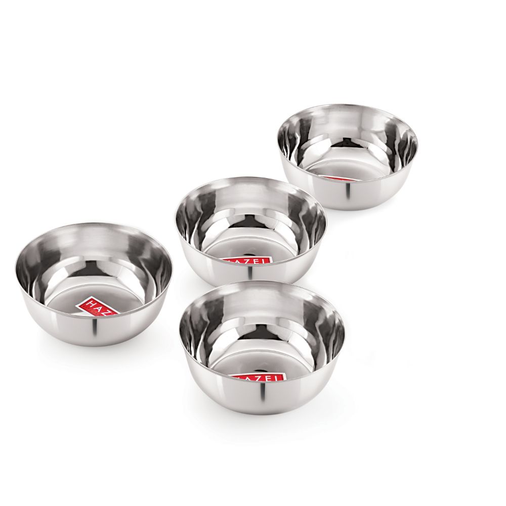 HAZEL Steel Mixing Bowls Wati Set of 4, 18 cmX 7.5 cm 1350 ml