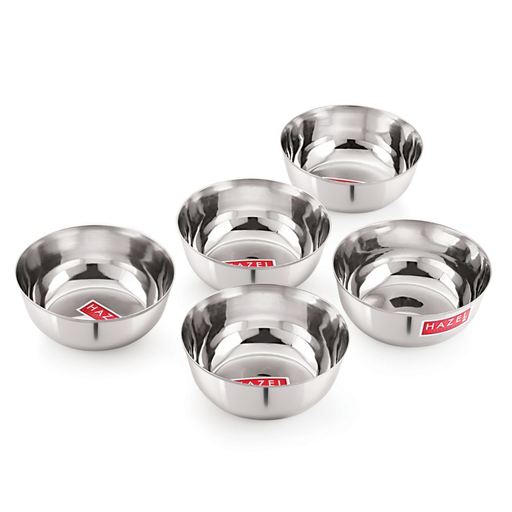 HAZEL Stainless Steel Mixing Bowl Wati Set of 5, 20 cm X 8 cm 1700 ml