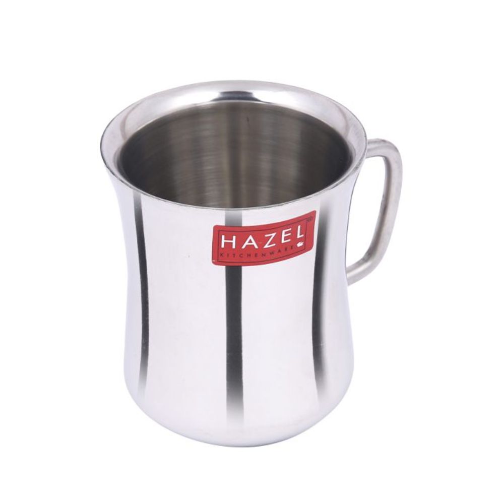 HAZEL Stainless Steel Green Tea Coffee Big Damaru Plain Mug, 1 Pc, 200 ml