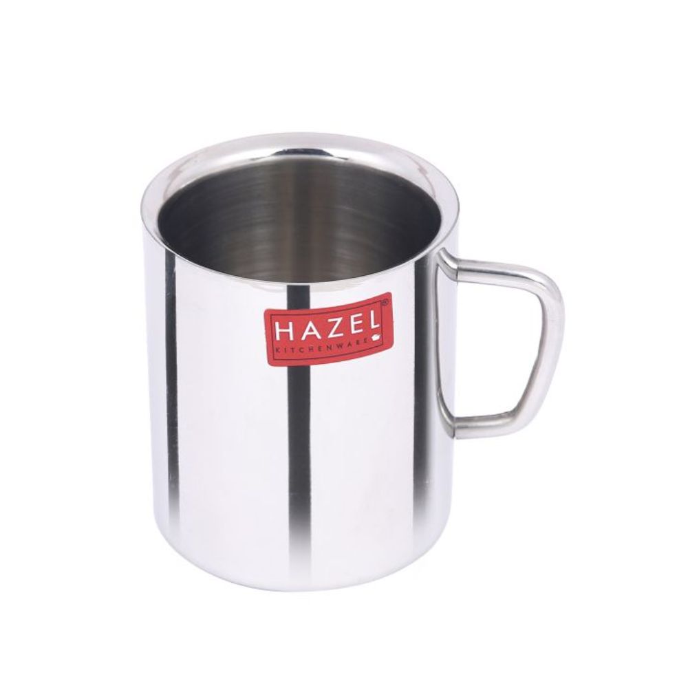 HAZEL Stainless Steel Double Wall Green Tea Coffee Big Sobar Mug, 1 Pc, 210 ml