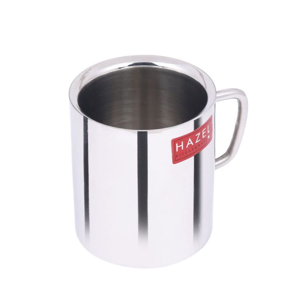 HAZEL Stainless Steel Double Wall Green Tea Coffee Big Sobar Mug, 1 Pc, 210 ml