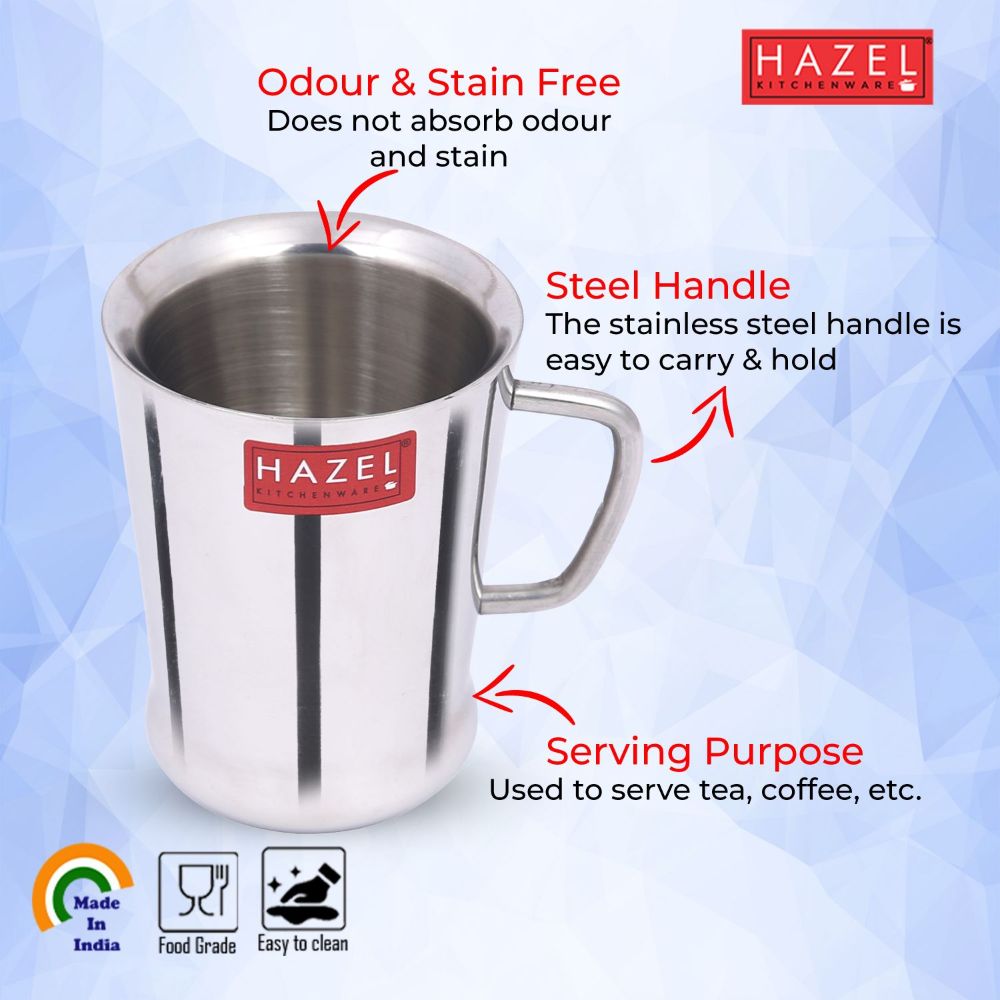 HAZEL Stainless Steel Green Tea Coffee Big Spice Cup, 1 Pc, 200 ml