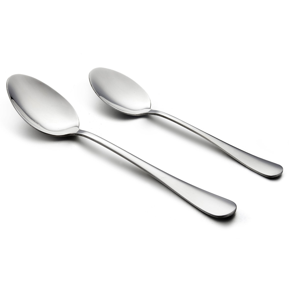 HAZEL Silverware Mirror Finished Stainless Steel Cutlery 5 Pc Set Utensils Service for 1, Include Knife Fork Spoon, Silver