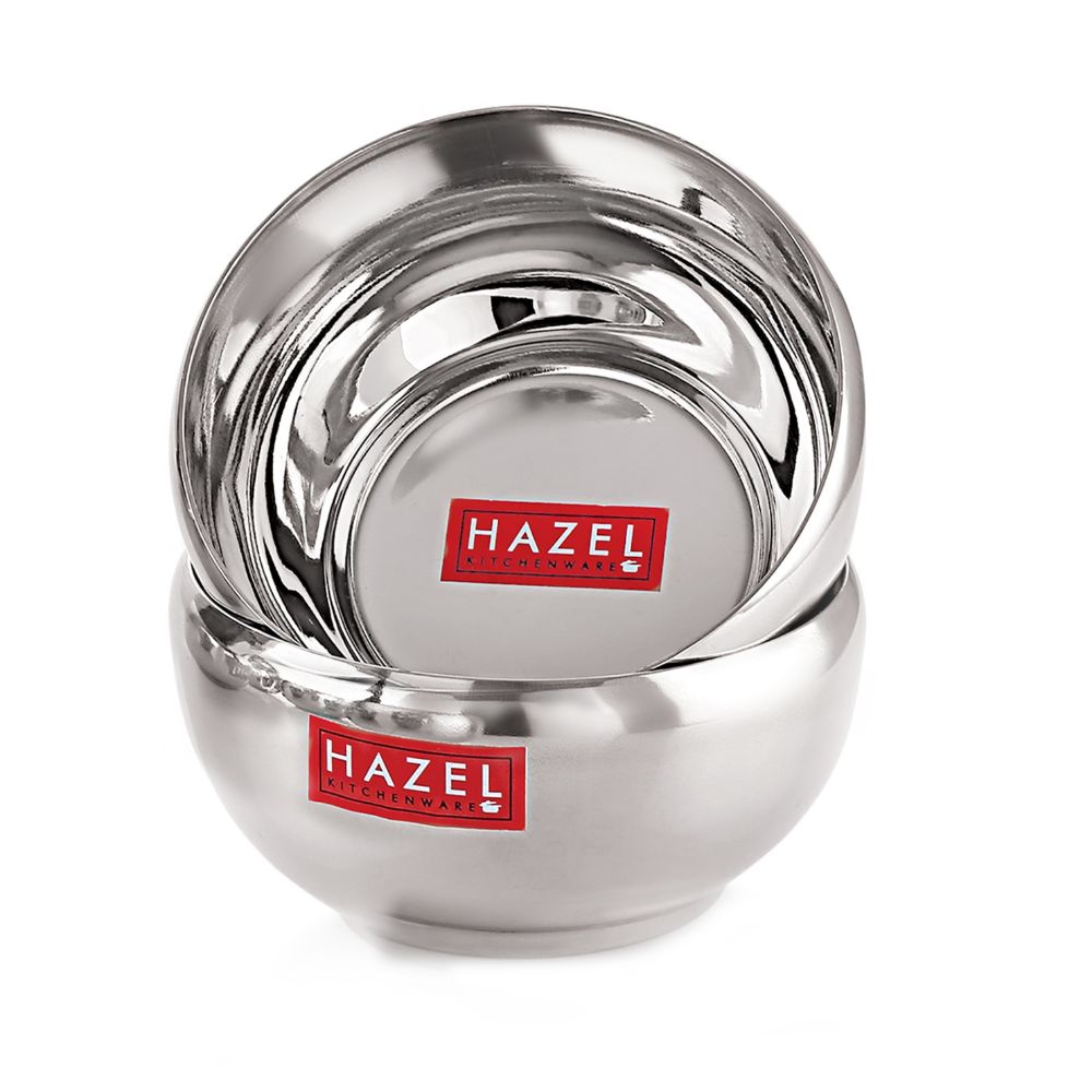 HAZEL Stainless Steel Bowl Set, 200ml, Set of 6, Silver