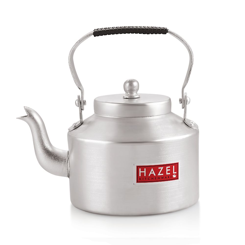 HAZEL Aluminium Indian Traditional Kettle Tea Coffee Pot Chai Maker With Handle, 12 cm, 500 ML