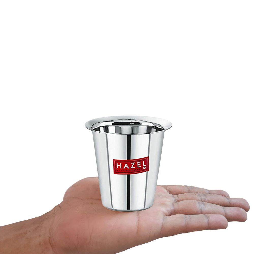 HAZEL Stainless Steel Mini Tumbler Milk Tea Coffee South Indian Traditional Serving Dabara Glasses Set, Silver