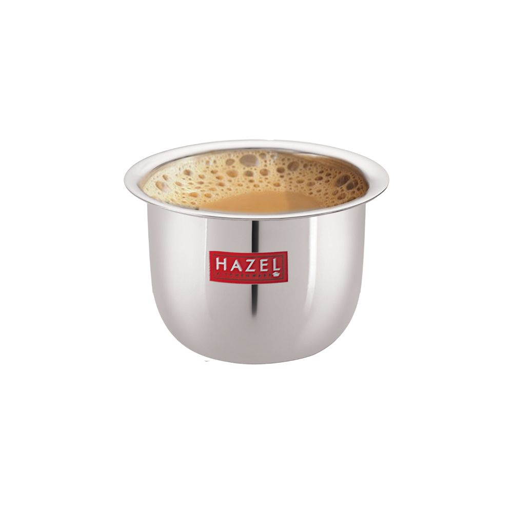 HAZEL Stainless Steel Tea Glasses Mini Traditional Design Coffee Milk Serving Glass Patra Pela, 8 cm, 100 ML, Silver