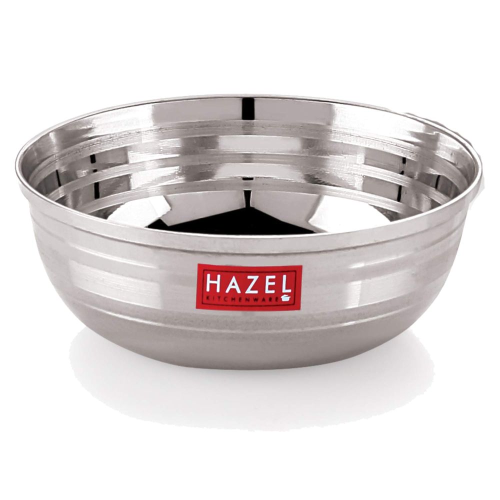 HAZEL Stainless Steel Serving Bowl Set of 12, 9 cm, 150 ml, Silver