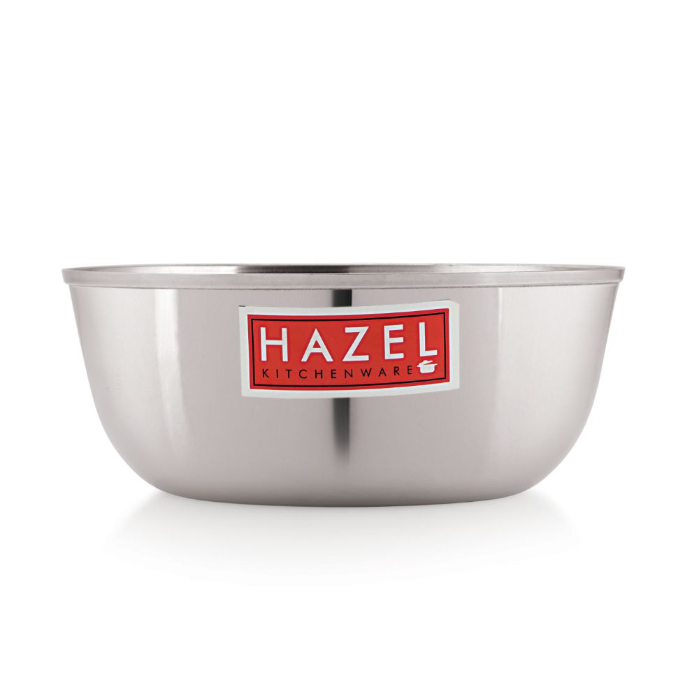 HAZEL Stainless Steel Serving Bowl | Steel Bowls For Soup, Salad, Ramen, Cereal | Steel Vati 400 ML