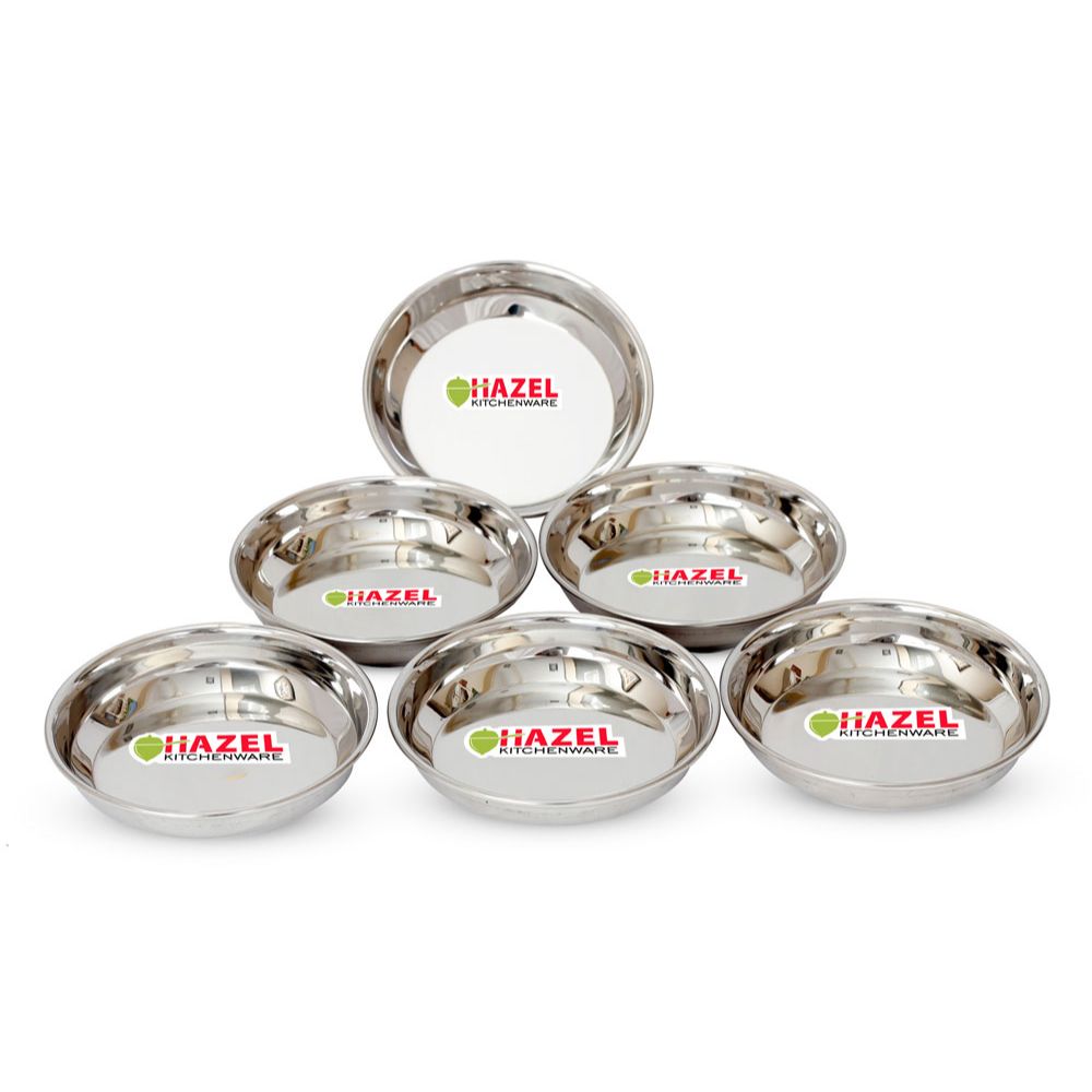 HAZEL Steel Dishes / Plates - 6 Pcs Set - Medium