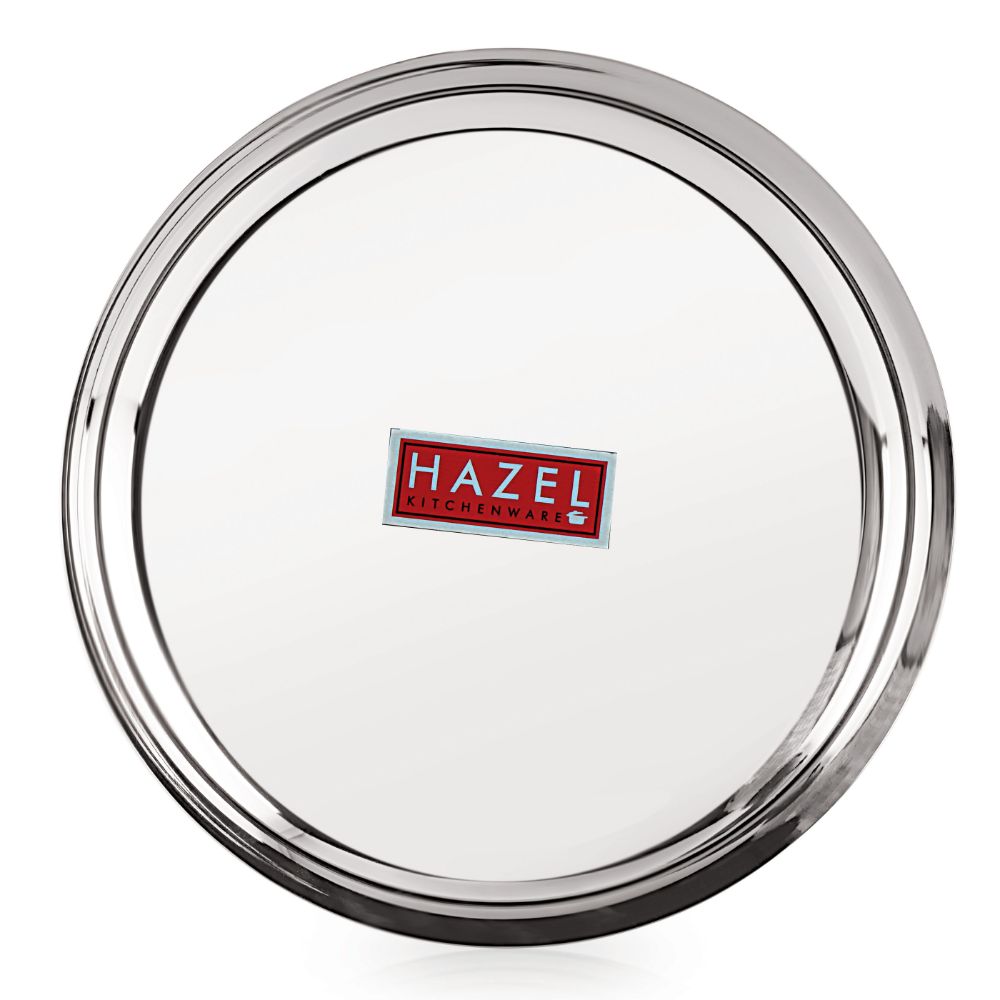 HAZEL Steel Plates For Lunch |Plates Set Steel For Dinner | Steel Dinner Plates Set, 23 cm