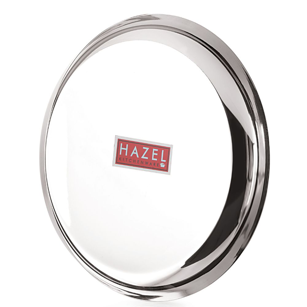 HAZEL Steel Plates For Lunch |Plates Set Steel For Dinner | Steel Dinner Plates Set, 26.8 cm