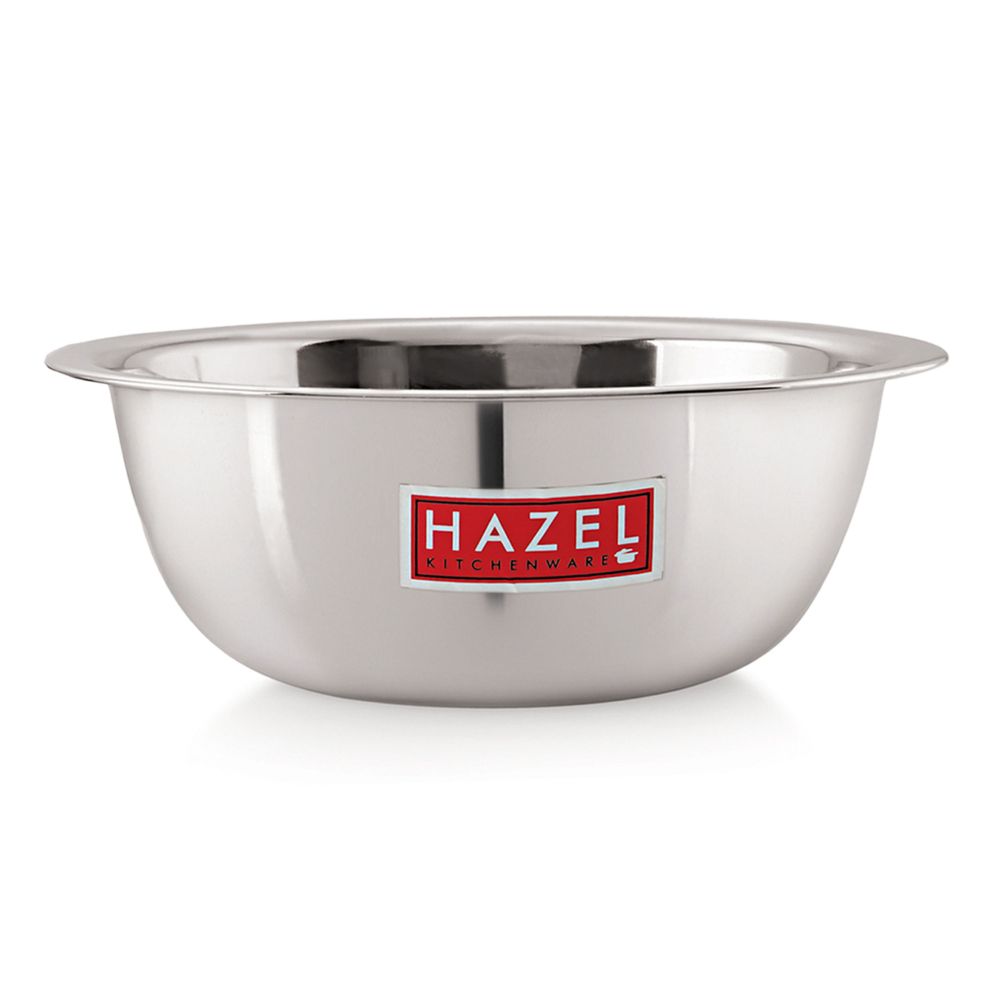 HAZEL Stainless Steel Mixing Bowl | Mixing Bowl for Cake Batter | Kitchen and Baking Accessories Items, 3300 ML