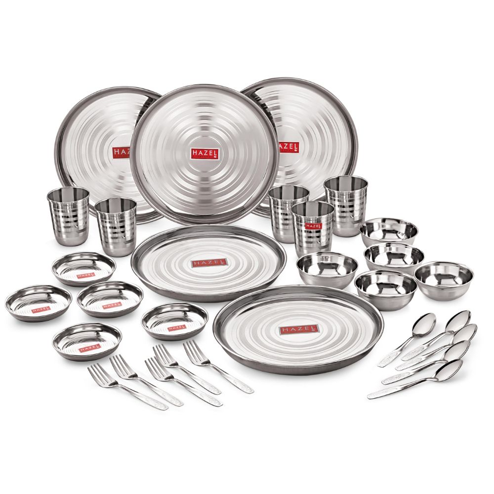 HAZEL Stainless Steel Dinner Set 30 Pcs Designer Gift Set