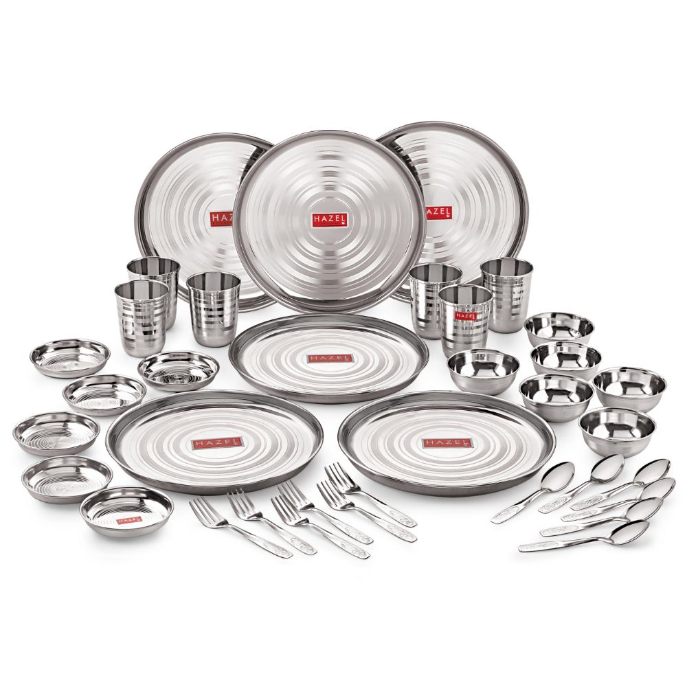 HAZEL Stainless Steel Dinner Set 36 Pcs Designer Gift Set