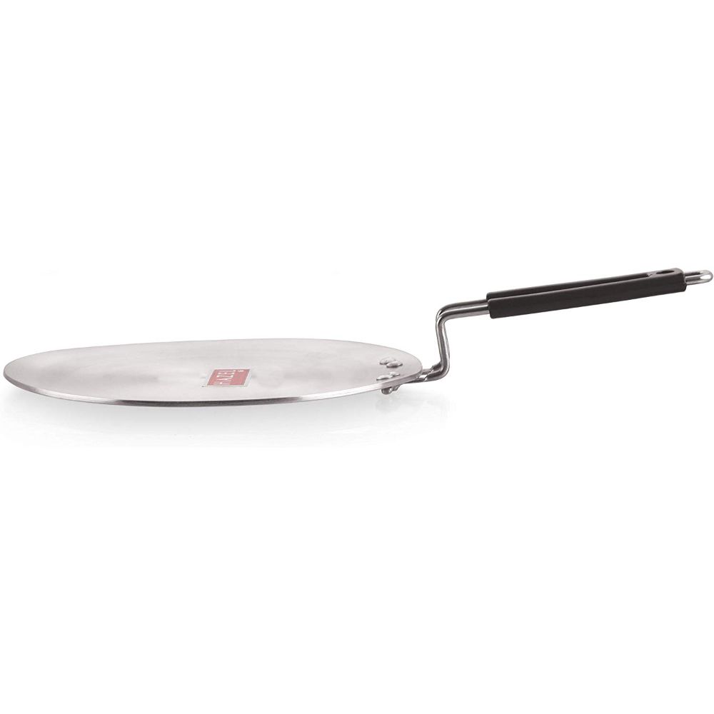 HAZEL Aluminium Tawa for Roti | Hard-Wearing Aluminium Cookware, 22.5 cm | Chapati Tawa for Kitchen with Riveted Handle | Silver Aluminium Tawa with an Ergonomic Design