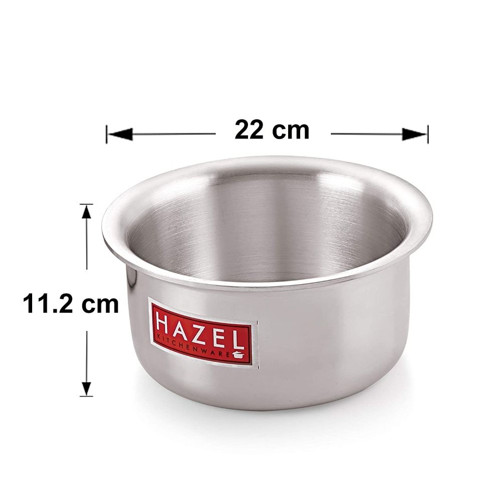 HAZEL Aluminium Induction Cookware I Aluminium Induction Cooktop Tope, 3100 ML with 4 mm Thickness I Multi-Purpose Food-Grade Aluminium Kitchen Items for Home Cooking Silver