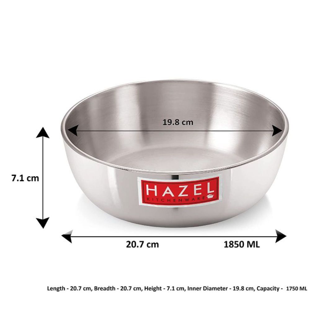 HAZEL 4mm Aluminium Induction Bottom Tasra, 1850 ML, Silver