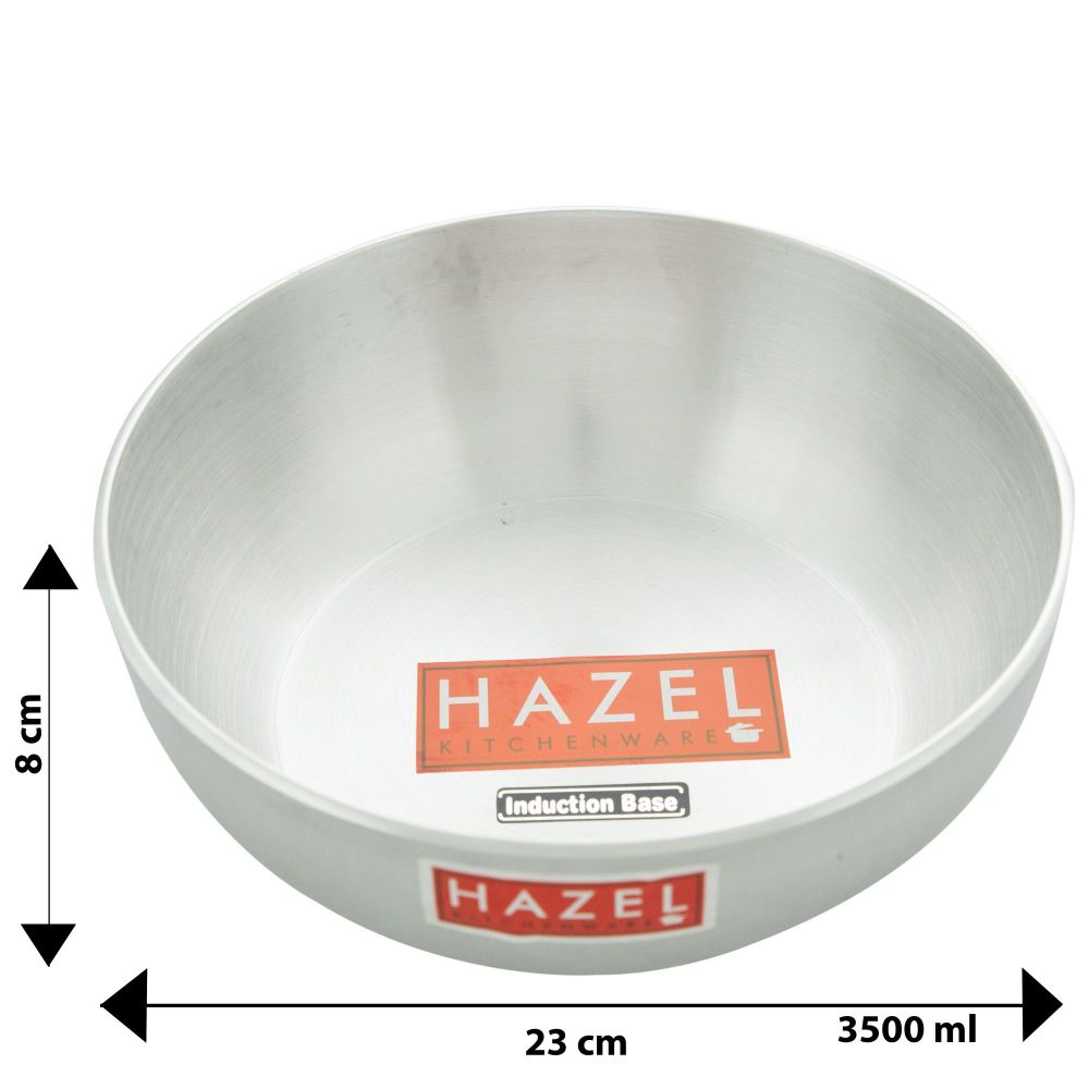 HAZEL 4mm Aluminium Induction Bottom Tasra, 3100 ML, Silver