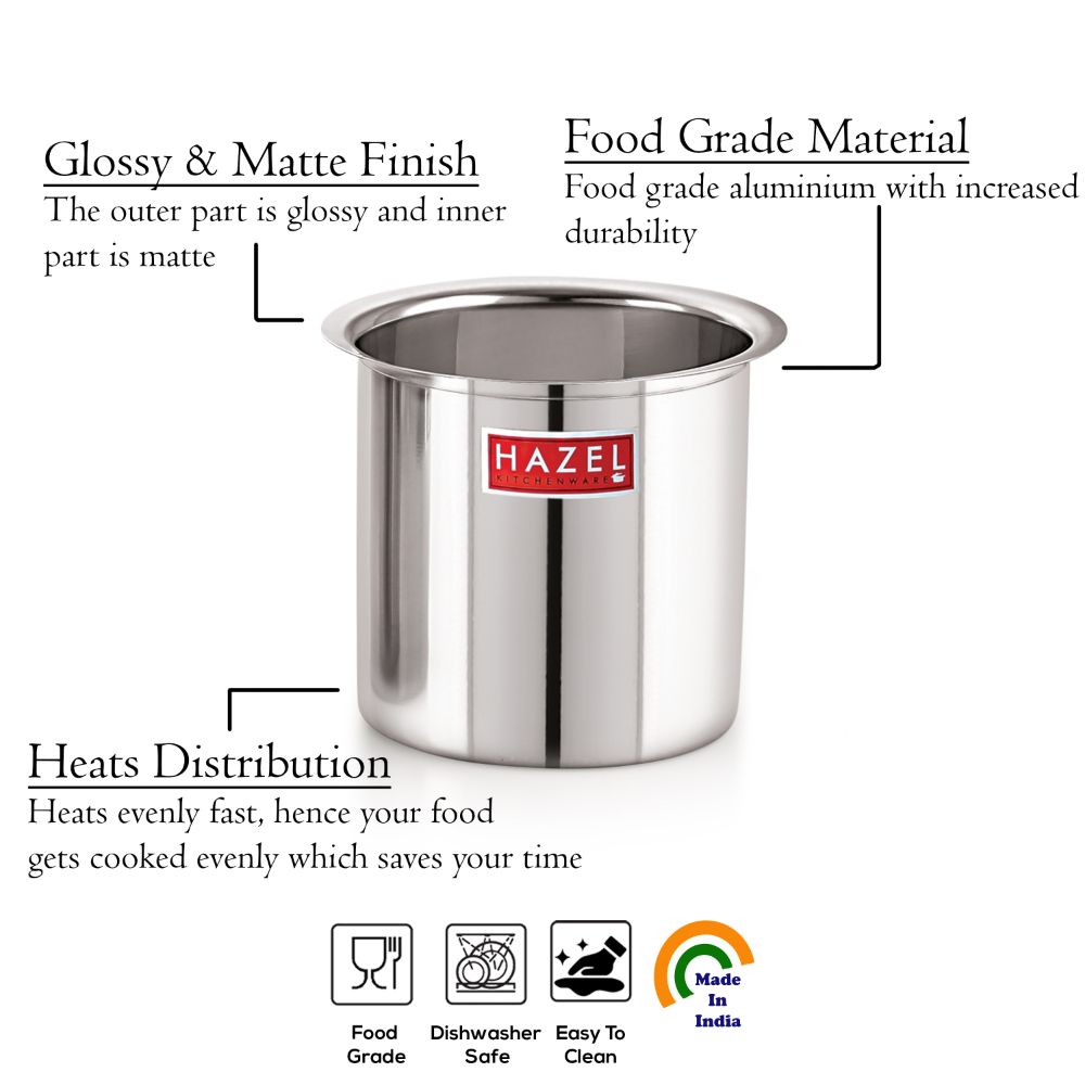 HAZEL Stainless Steel Milk Boiler Gunj | Deep Tope for boiling Milk