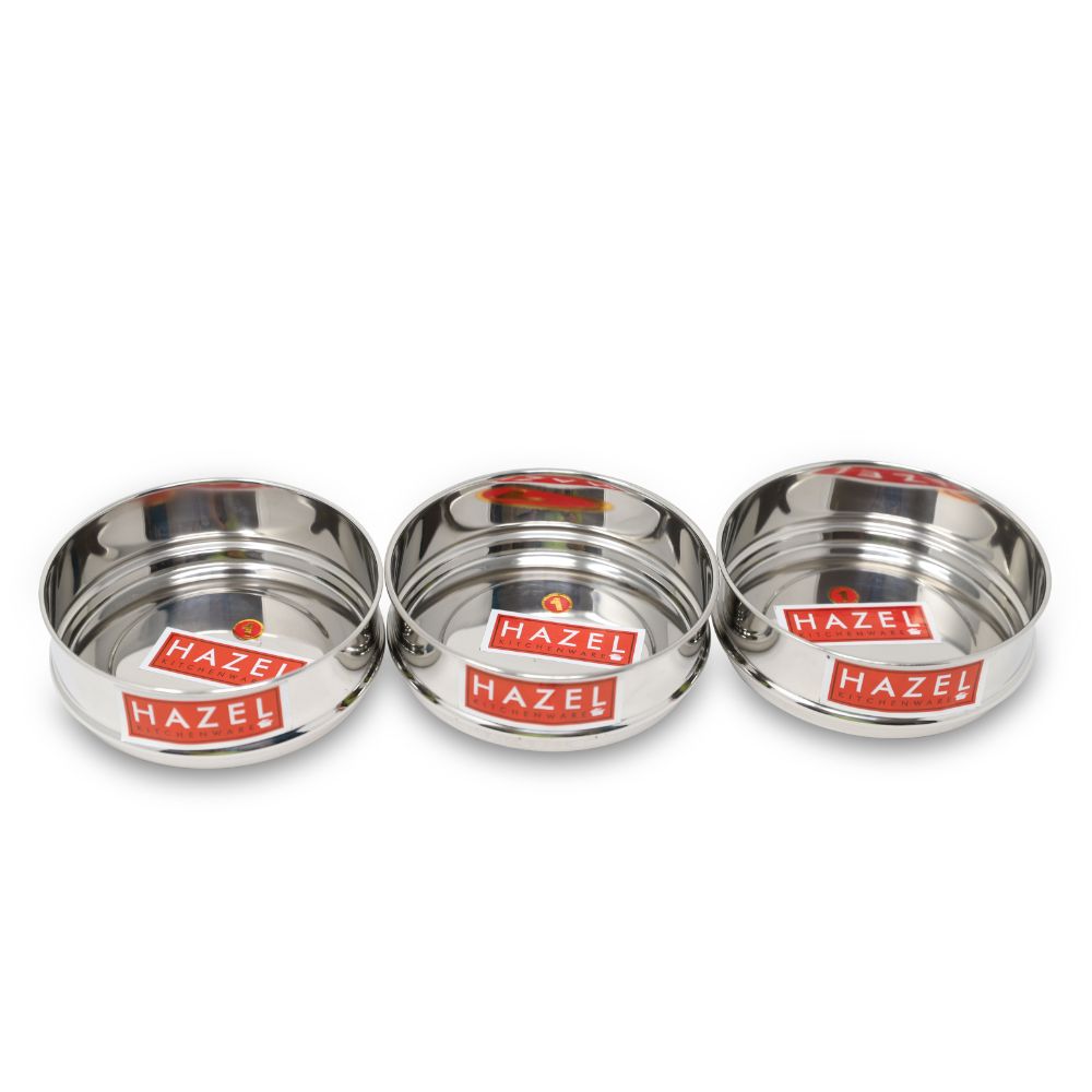 HAZEL Stainless Steel Cooker Dabba | Round Flat Dabba for Cooker set of 2