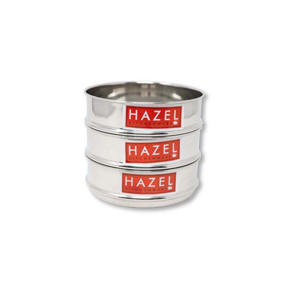 HAZEL Stainless Steel Cooker Dabba | Round Flat Dabba for Cooker set of 2