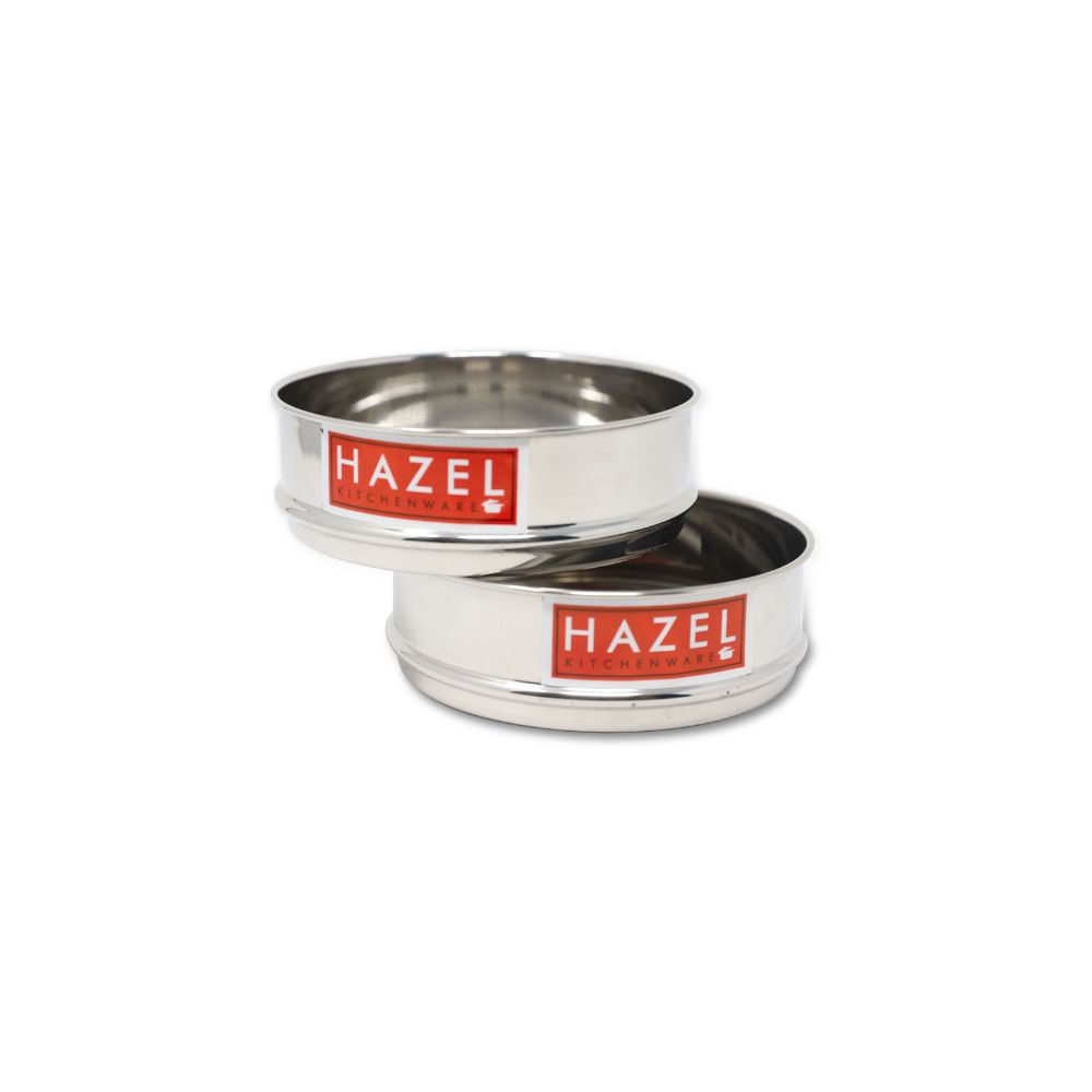 Hazel Alfa Stainless Steel Stackable Seperator, Cooker Dabba for 5 Ltr Pressure Cooker - 16 cm, Set of 2