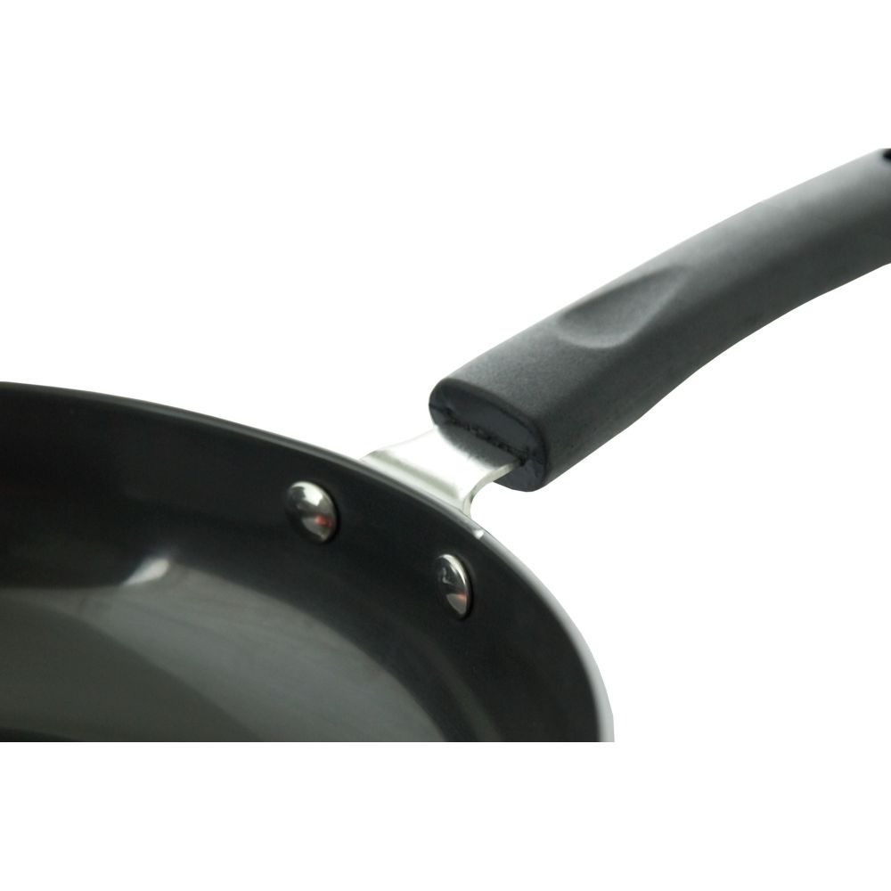 HAZEL 3 mm Hard Anodised Frying Pan Aluminium Anodized Fry Pan, Black (1300 ML, Non Induction)